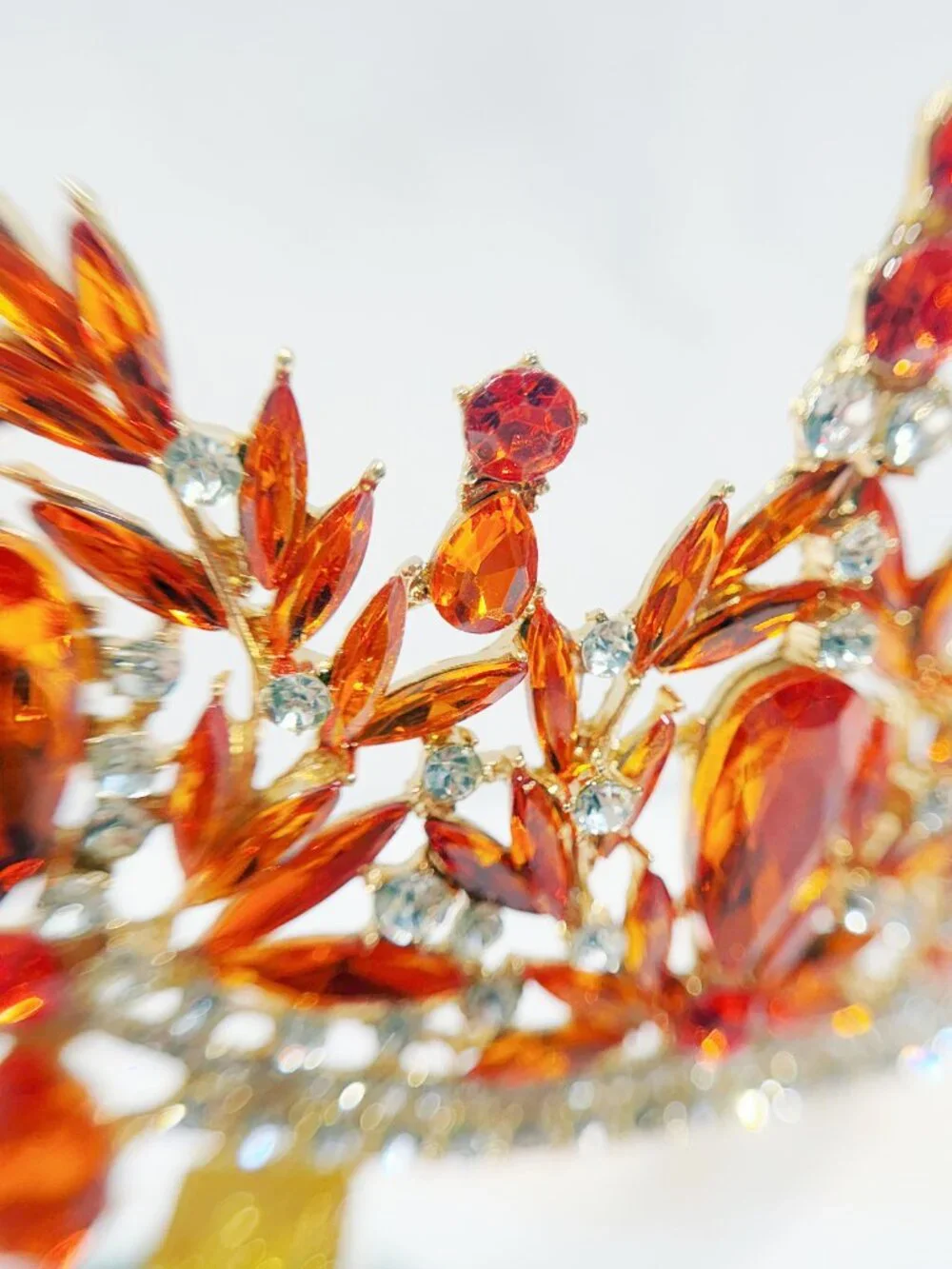 Amber crystal tiara, birthday princess tiara, Prom headband, Anniversary gift